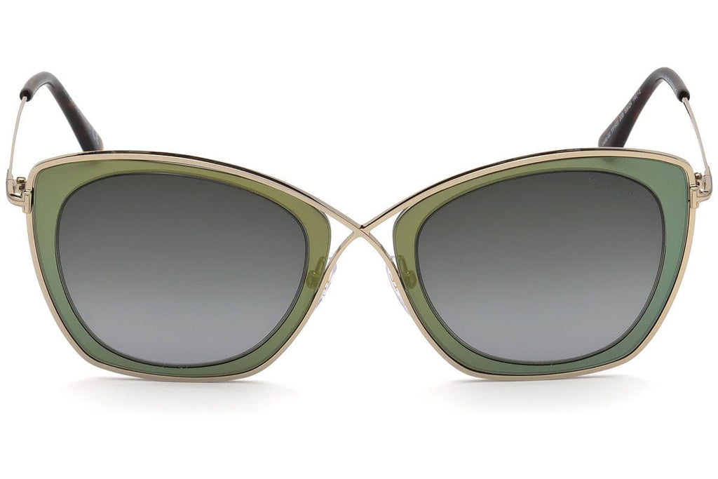 Tom Ford FT0605 20B Green/Gold Cat Eye India Sunglasses