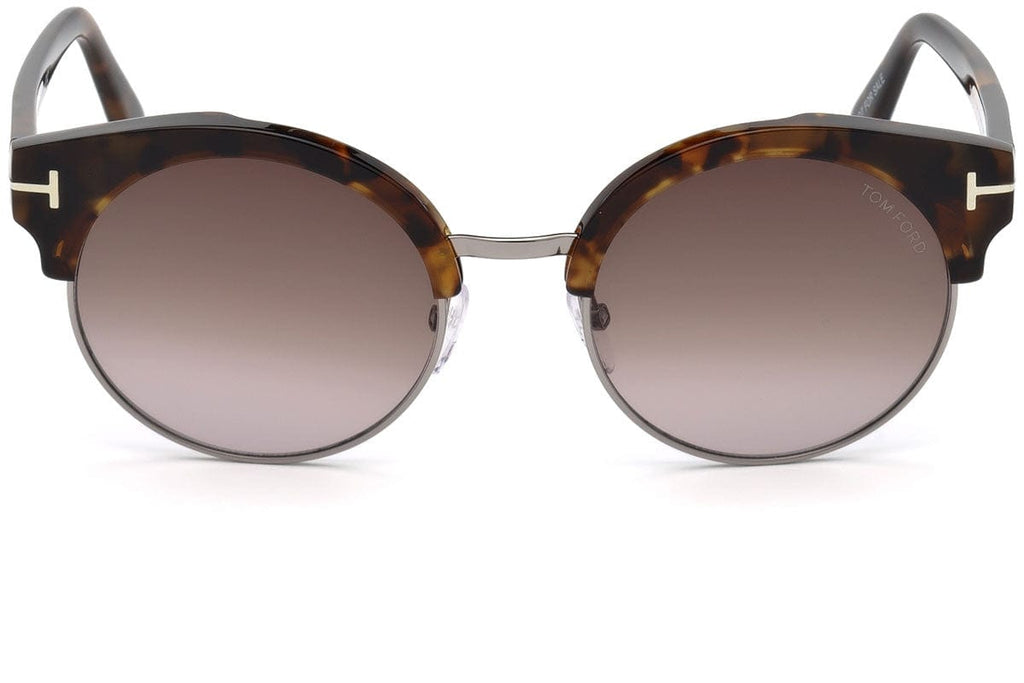 Tom Ford FT0608 55Z Alissa Havana Round Sunglasses