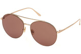 Tom Ford  Gold Aviator Cleo Sunglasses