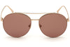 Tom Ford FT0757-D 28Y Gold Aviator Cleo Sunglasses