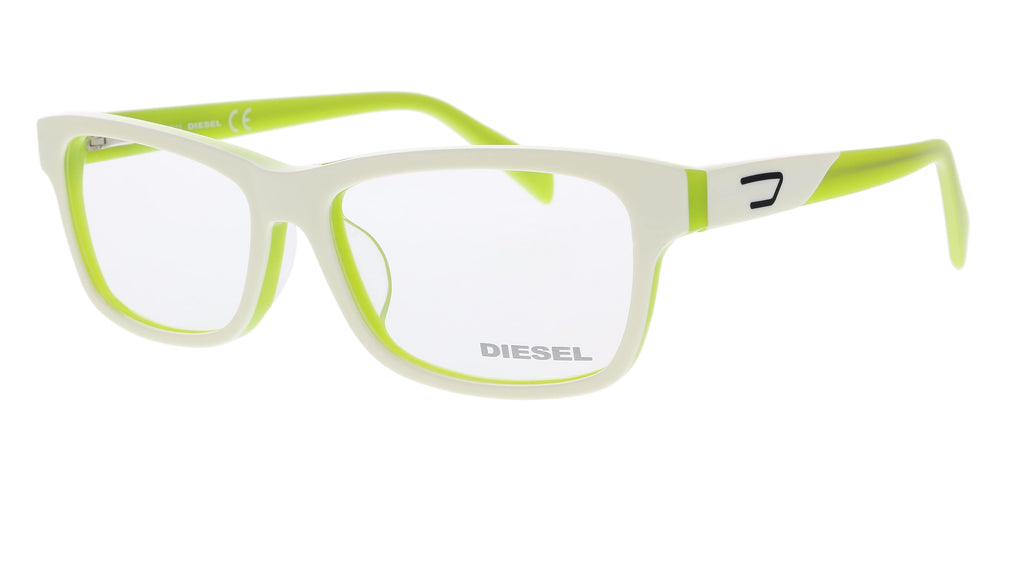 Diesel  White Lime Green Rectangle Optical Frames