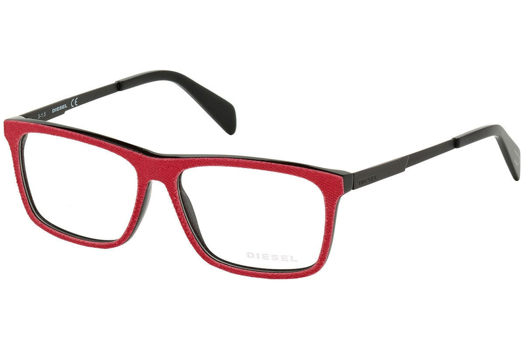 Diesel  Red Denim Rectangle Eyeglasses