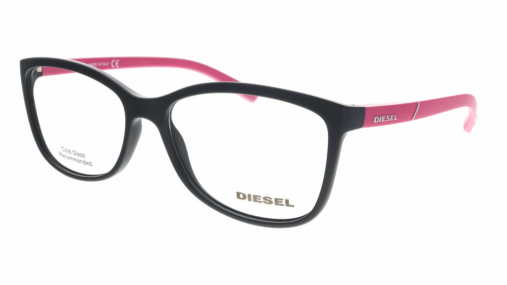Diesel  Black Pink Modified Rectangle Optical Frames