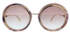 Alexander McQueen AM0150S 004  Rose Gold  Round Sunglasses
