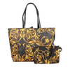 Versace Jeans Couture Black/Gold  Floral Reversible Signature Shopper Tote Bag