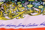Versace Jeans Couture Baroque Floral Multicolor Pure Silk Scarf