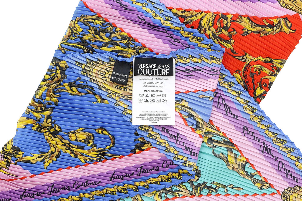Versace Jeans Couture Baroque Patch Pleated Square Multicolor Scarf