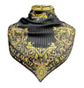 Versace Jeans Couture Baroque Print Pleated Square Black/Gold Scarf