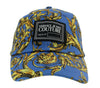 Versace Jeans Couture Blue Gold  Baroque Print Baseball Cap-One Size
