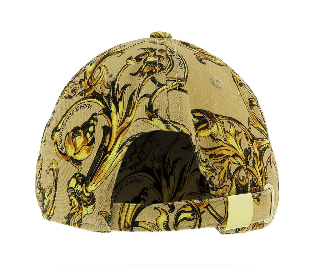 Versace Jeans Couture Beige Gold Baroque Print Baseball Cap-One Size