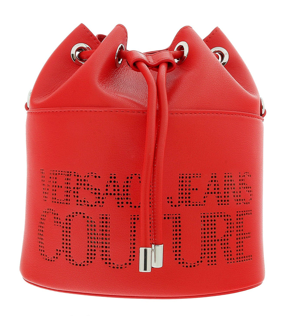 Versace Jeans Couture Red Structured Small Bucket Bag