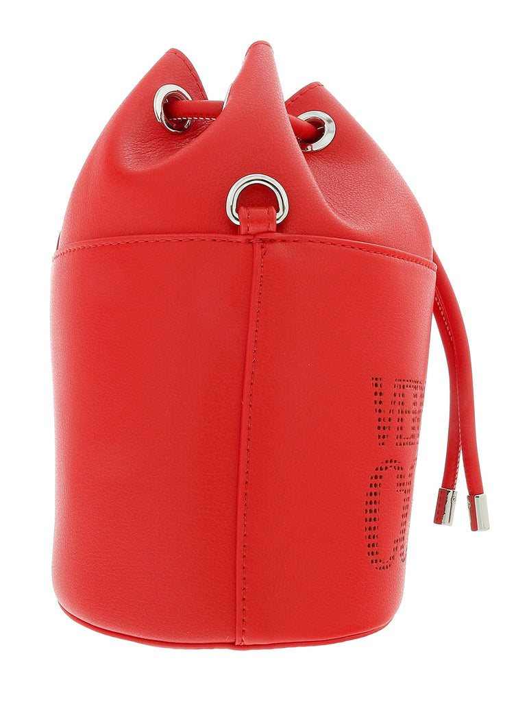 Versace Jeans Couture Red Structured Small Bucket Bag