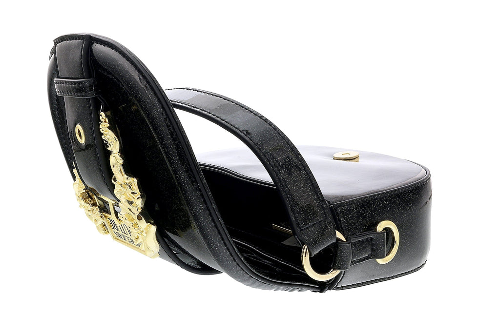 Versace Jeans Couture Half Moon Bag With V-emblem in Black