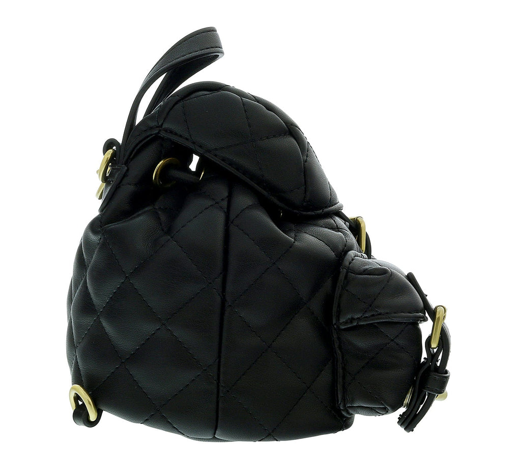 Versace Jeans Couture Black Quilted Fashion Medium Backpack