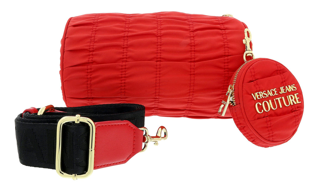 Versace Jeans Couture Red Small Pouch Nylon Crossbody Bag with Coin Purse
