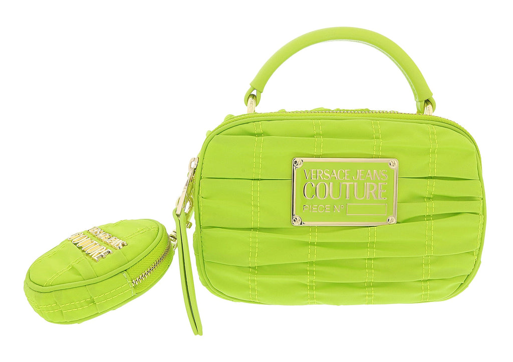 Versace Jeans Couture Lime Green Small  Nylon Shoulder Bag with Coin Purse