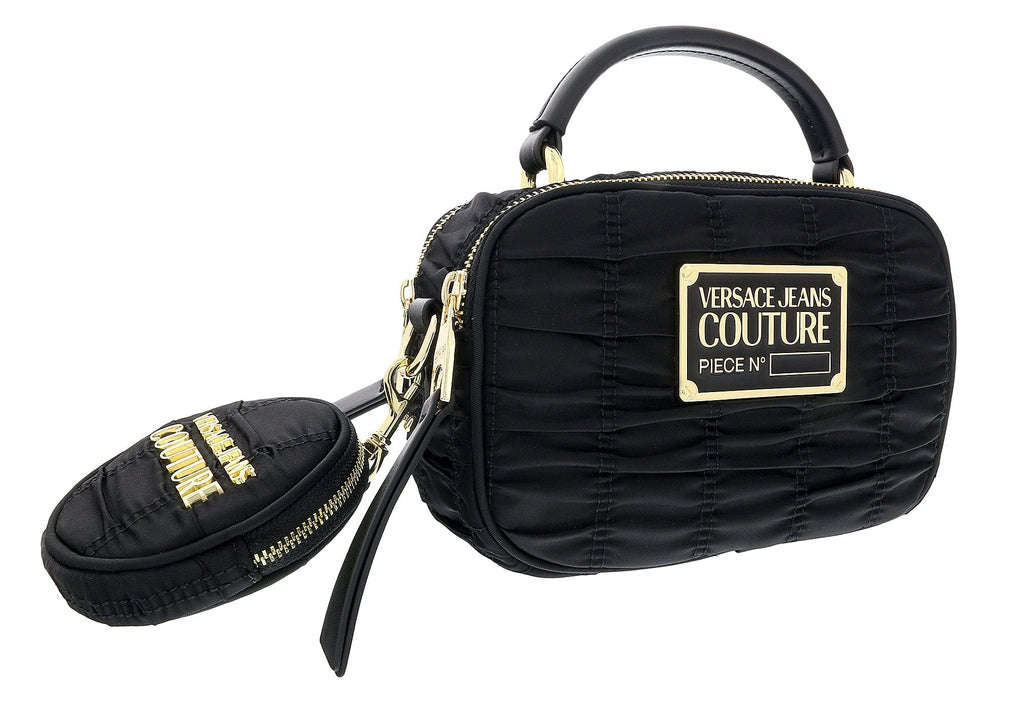 Versace Jeans Couture Black Small Nylon Shoulder Bag with Coin Purse