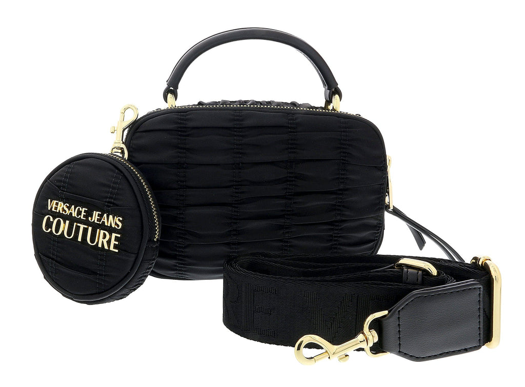 Versace Jeans Couture Black Small Nylon Shoulder Bag with Coin Purse