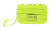 Versace Jeans Couture Lime Green Medium Ruched Nylon Shoulder Bag with Coin Purse