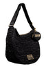 Versace Jeans Couture Black Half Moon Ruched Shoulder Bag