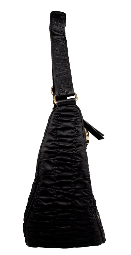 Versace Jeans Couture Black Half Moon Ruched Shoulder Bag
