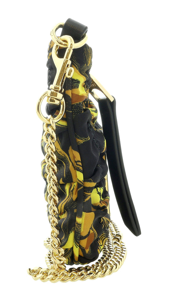 Versace Jeans Couture Black/Gold  Mini Boho Ruched Nylon Crossbody Bag
