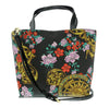 Versace Jeans Couture Black Floral Reversible Signature Shopper Tote Bag