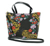 Versace Jeans Couture Black Floral Reversible Signature Shopper Tote Bag