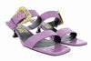 Versace Jeans Couture Lavender Kitten Heel Strappy Baroque Buckle Mules-6