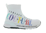 Versace Jeans Couture White Athletic Fashion Sock Sneakers -