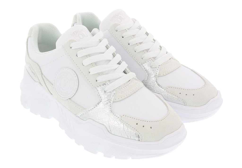 Versace Jeans Couture White/Silver Athletic Fashion Sneakers