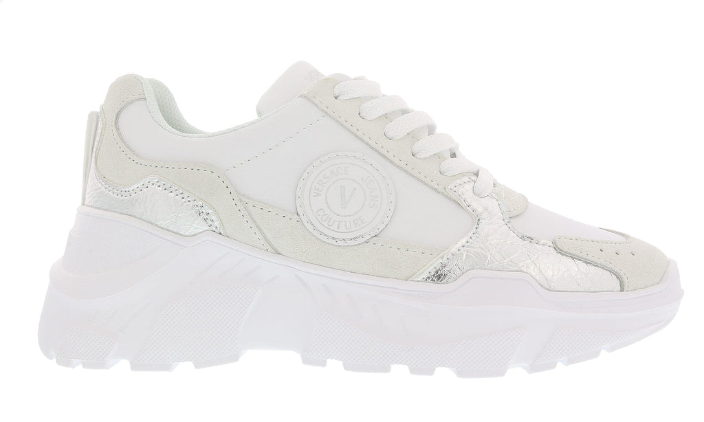 Versace Jeans Couture White/Silver Athletic Fashion Sneakers