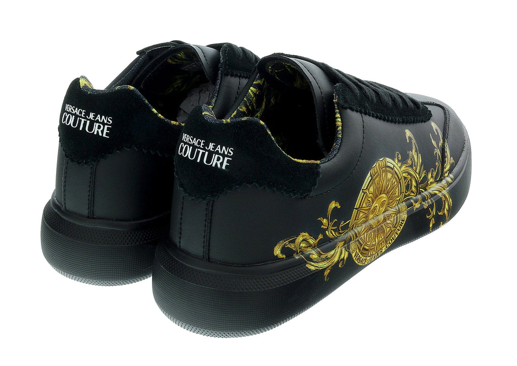 Versace Jeans Couture Black/Gold Athletic Medusa Fashion Court Sneakers -