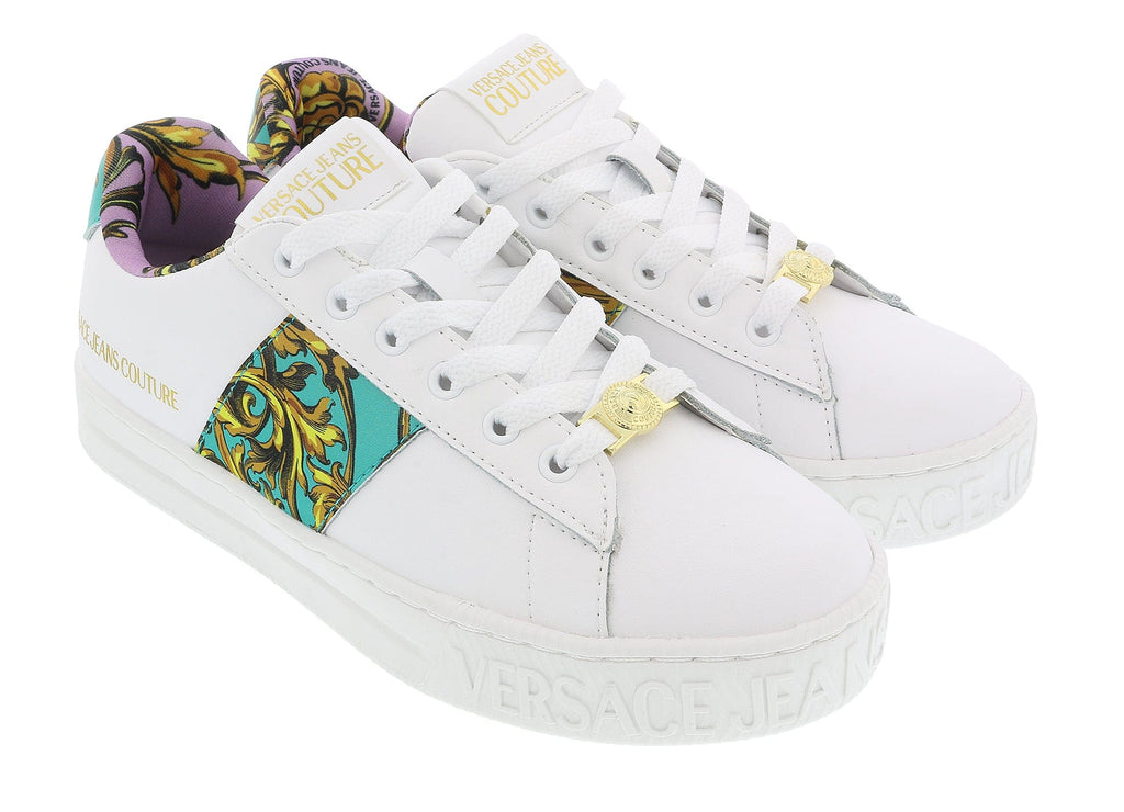 Versace Jeans Couture White/Multi Athletic Fashion baroque Print Sneakers-10