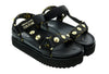 Versace Jeans Couture Black Baroque Trek Beach Sandals -