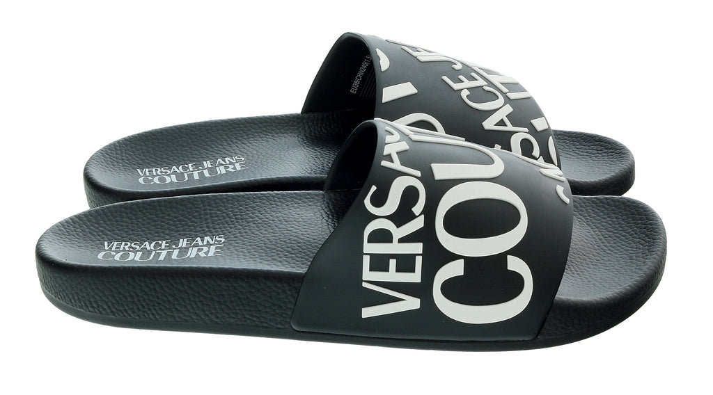 Versace Jeans Couture Black Signature Pool Slide -