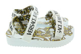 Versace Jeans Couture White Gold Baroque Trek Beach Sandals -