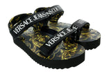 Versace Jeans Couture Black/Gold Baroque Trek Beach Sandals -