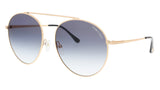 Tom Ford   Shiny Rose Gold Brow Bar Round Sunglasses