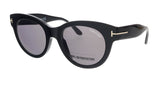 Tom Ford   Shiny Black Classic Round Sunglasses