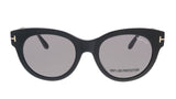 Tom Ford FT0741 01A Lou  Shiny Black Classic Round Sunglasses