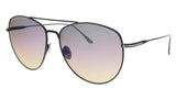 Tom Ford   Shiny Black Teardrop Aviator Sunglasses