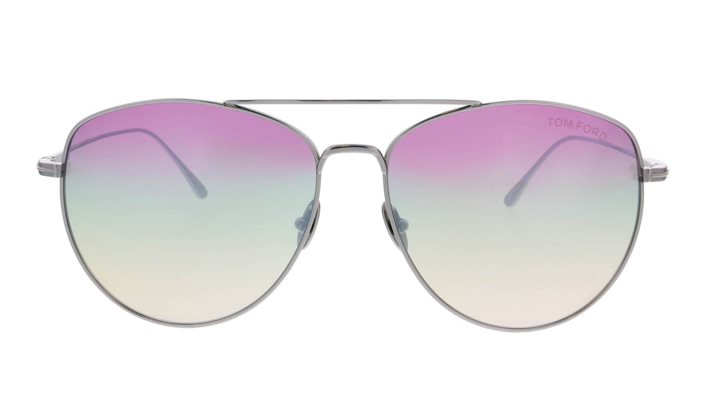 Tom Ford FT0784 16Z Milla  Shiny Palladium Teardrop Aviator Sunglasses