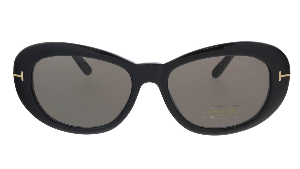 Tom Ford FT0819 01A Elodie  Shiny Black Elongated Oval Sunglasses