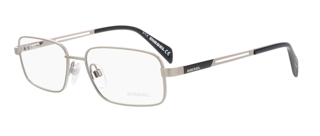 Diesel  Shiny Palladium Rectangular Eyeglasses