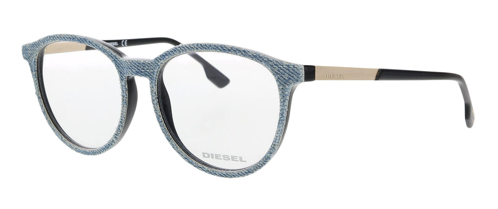 Diesel  Denim/Black Modified Round Eyeglasses