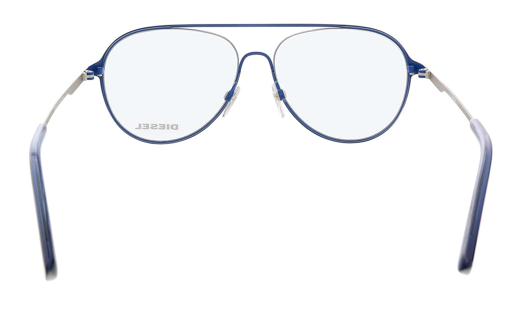 Diesel DL5322 Matte Blue Semi-Rimless Round Eyeglasses