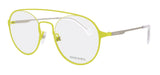 Diesel  Matte Yellow Semi-Rimless Round Eyeglasses