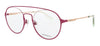 Diesel  Matte Pink Semi-Rimless Round Eyeglasses