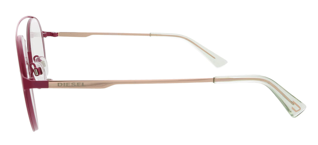 Diesel DL5323 Matte Pink Semi-Rimless Round Eyeglasses